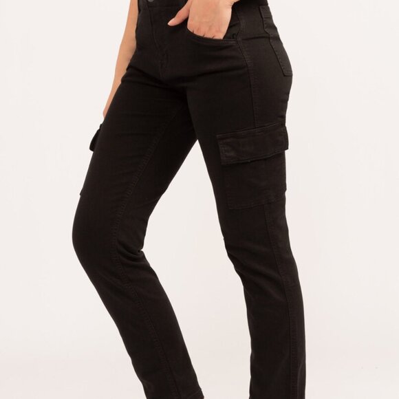 Black High Rise Cargo Pants - Picture 1 of 11